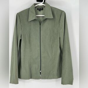 ELLEN FIGG SAGE FAUX SUEDE LINED JACKET FRONT ZIPPER‎ MADE IN USA